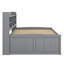 Spacious Full Wooden Captain's Bed With Integrated Bookshelves And Three Storage Drawers