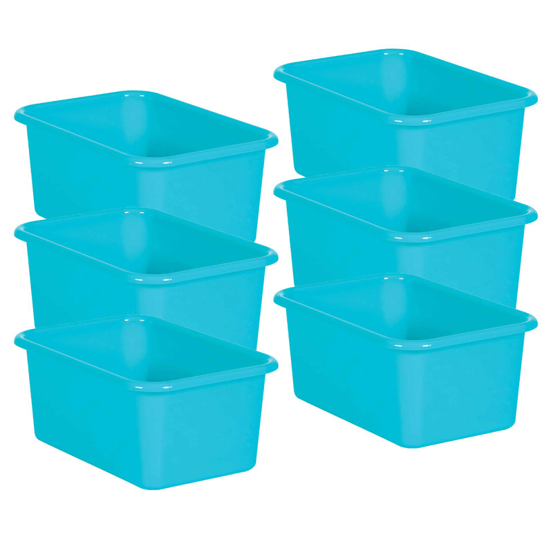Ensemble de bacs en plastique, Bleu sarcelle, H 3 po x l 11,5 po x P 14 po