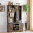 Hall Tree with Cushion and Open Shoe Cabinet,  4-In-1 Coat Rack with Storage Bench, Coat Hanger and Adjustable Shelves, 71" Height Hall Tree for Hallway, Living Room-593332021