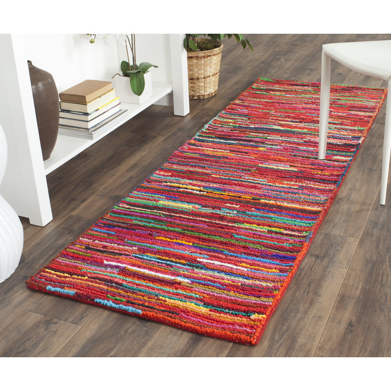 Anaheim Hand Tufted Cotton Striped Rug, Runner 2'3" x 12'