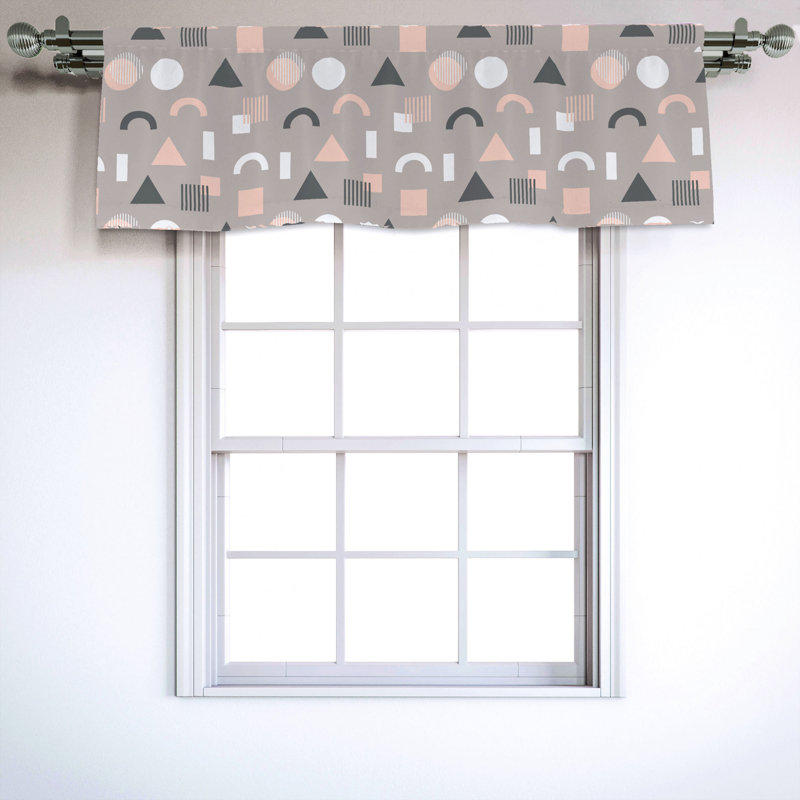 Sateen Geometric Ruffled Window Valance
