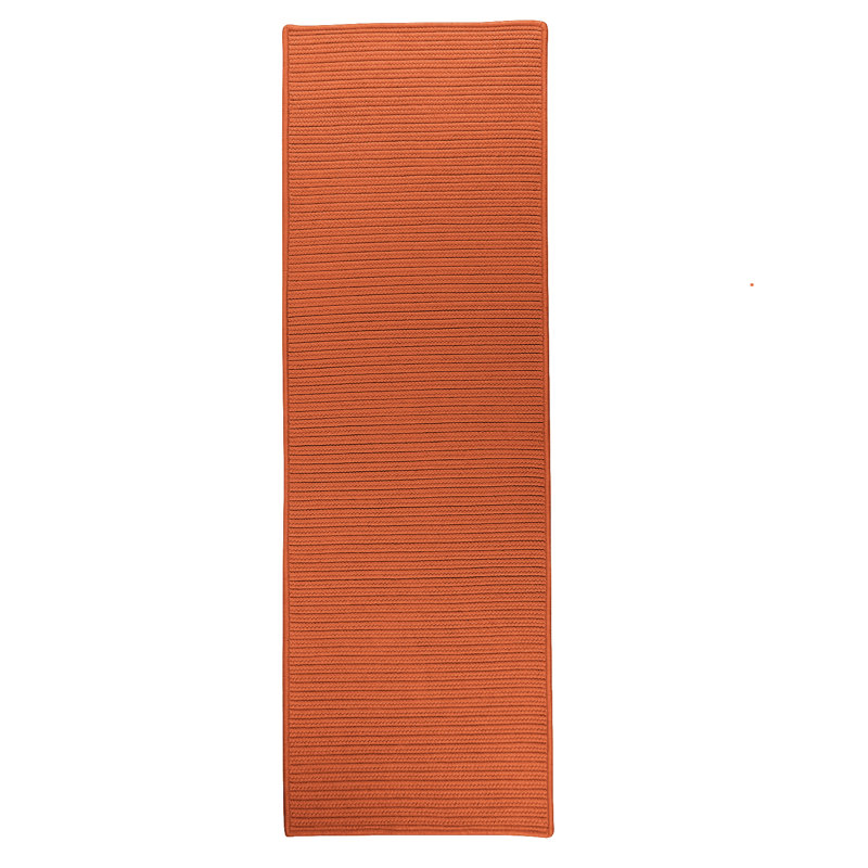 Tapis tressé orange Bryanna, Tapis de couloir 2 pi 4 po x 5 pi