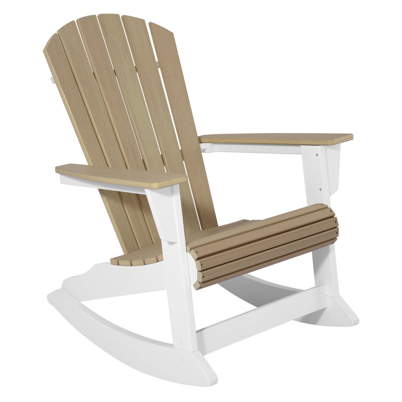 Chaise berçante Benno Adirondack, blanc, Blanc / coquillage