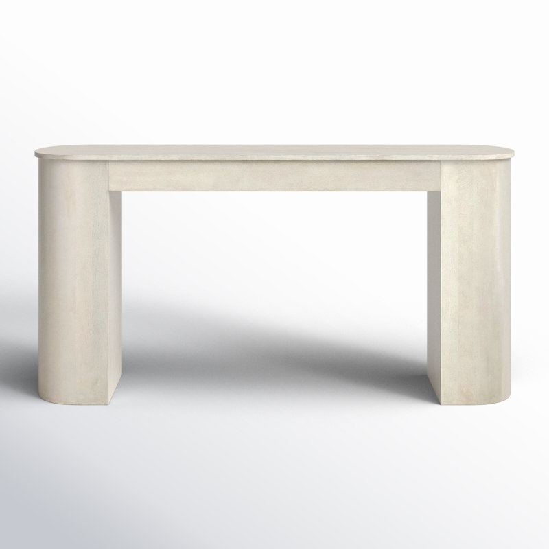 Antique White Wash Mango Wood Console Table with Storage