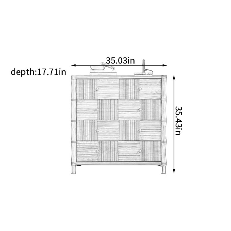Brown 4-drawer Multi-functional Storage Cabinet