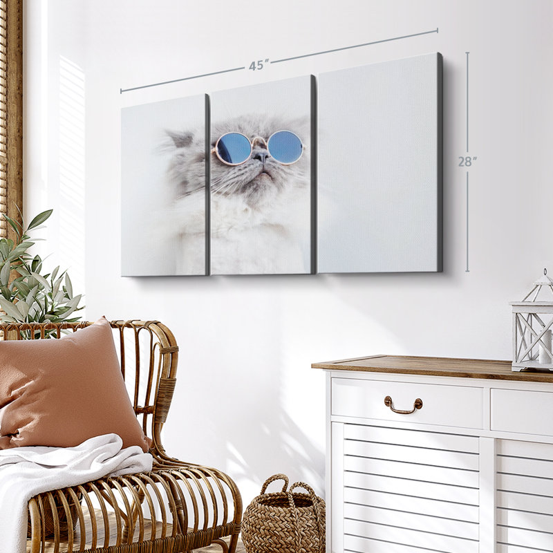 «Cool Cat», 3 pièces, H 28 po x l 45 po