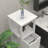 Bathroom Floor Cabinet With 2 Drawers And 1 Storage Shelf,Freestanding Wood Storage Organizer Cabinet-White