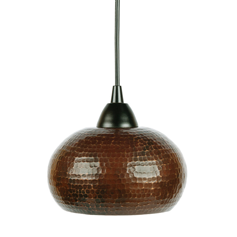 Numra Hammered Copper 7" Globe Pendant Light