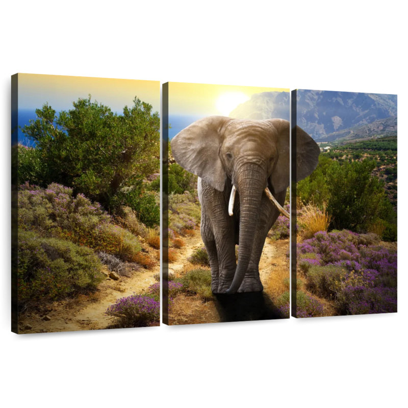 Brampt Elephant Frolicking, 36" H x 57" W