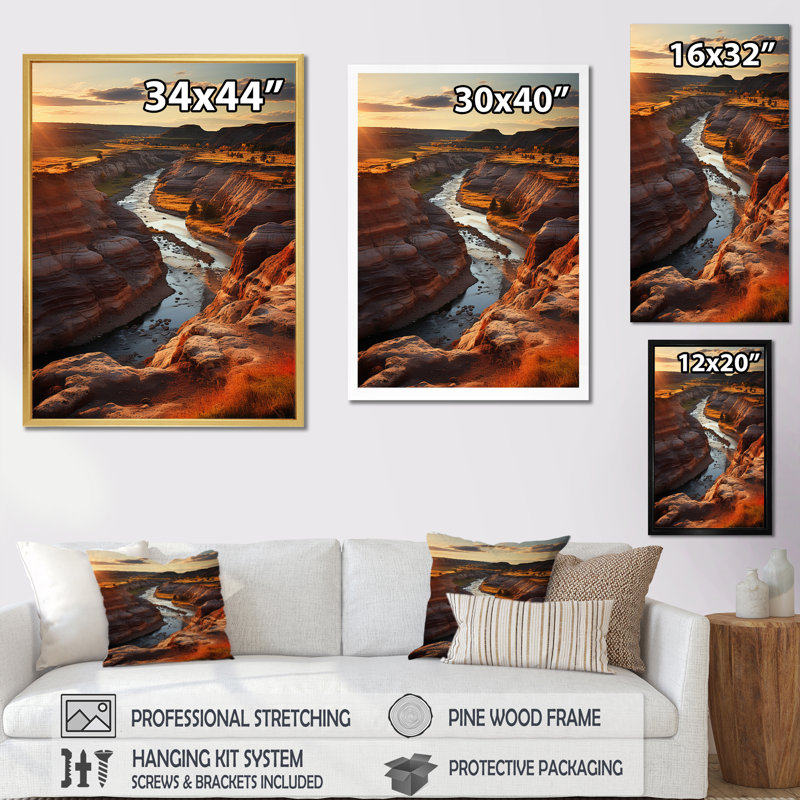 Avajo Canada, Alberta Badlands II - impression, Cadre simple noir, H 20 po x l 12 po x P 1 po