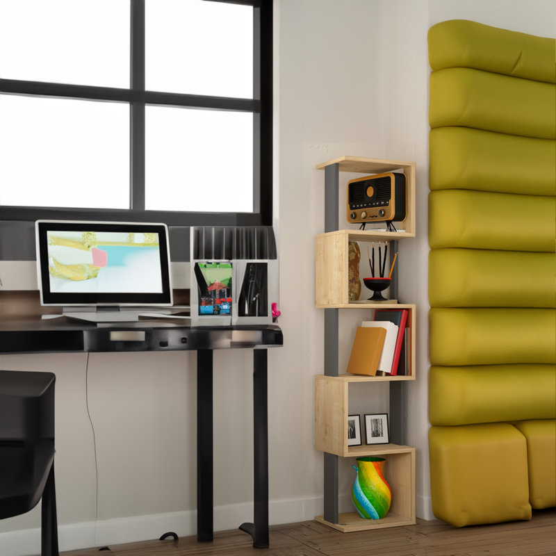Bibliothèque Chunchula H 63,27 "x l 13,75", Brun / gris