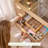 47.2" W Modern Large Vanity Desk With 7 Drawers, 4 Shelves, Led Lighted Mirror & Power Outlets, Natural-2006808450