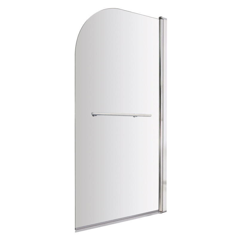775mm - 790mm W x 1435mm H Hinged Semi-Frameless Tub Door with Clear Glass