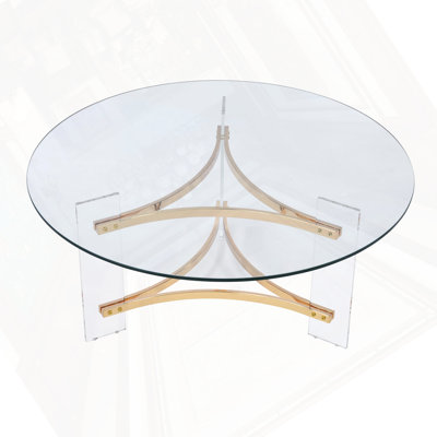 Table basse à finition dorée