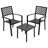 3-piece Patio Bistro Set With Stackable Chairs, Powder-coated Frame