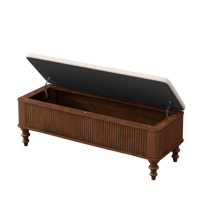 Banc de rangement avec repose-pieds Luxury, Walnut