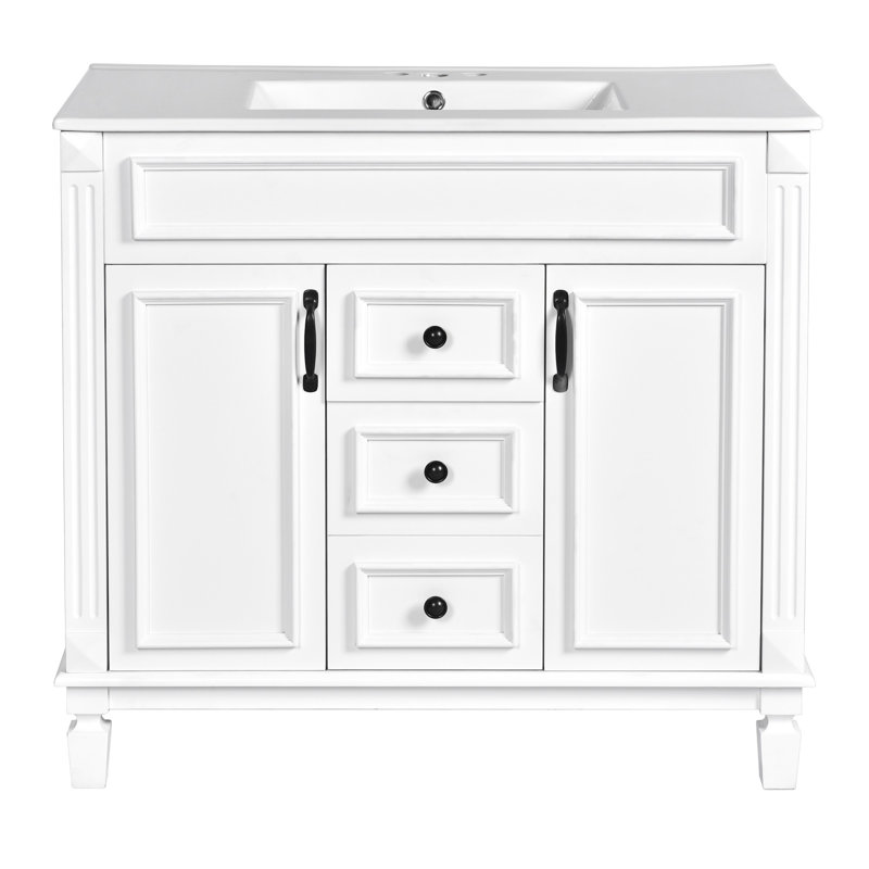 Meuble-lavabo 36 po avec lavabo supérieur et armoire à miroir