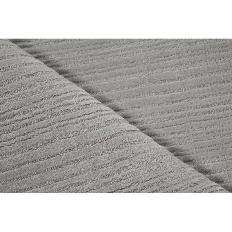 Cavallo Modern handloomed Nylon/Wool Silver Area Rug, Rectangle 9' x 12', Silver