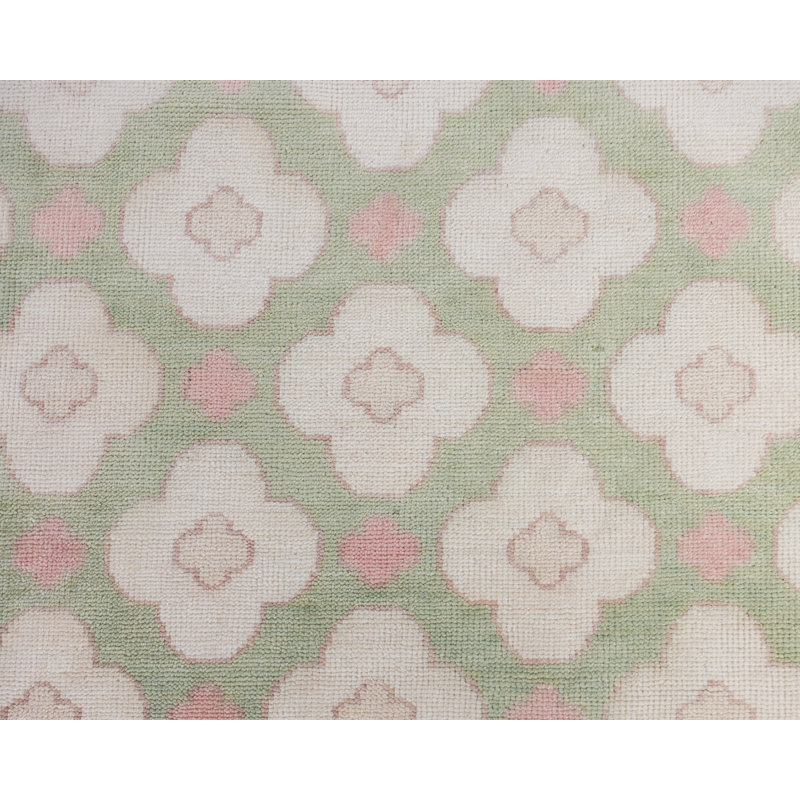 Hand Knotted Wool Floral Area Rug, Square 12'