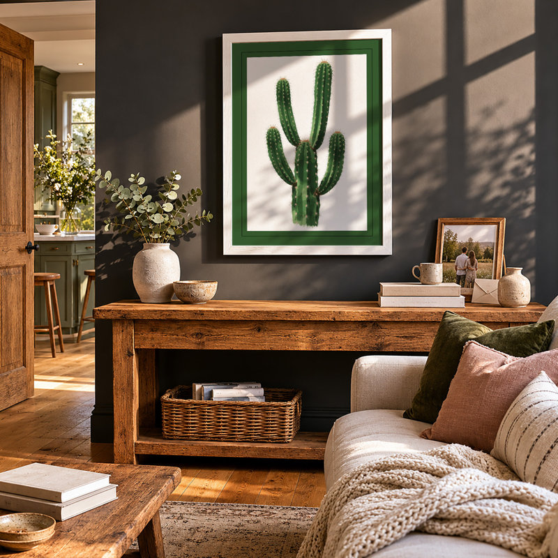 Saguaro Specimen Botanical - Framed Print, A4 - 29.7 x 21.0 cm, White