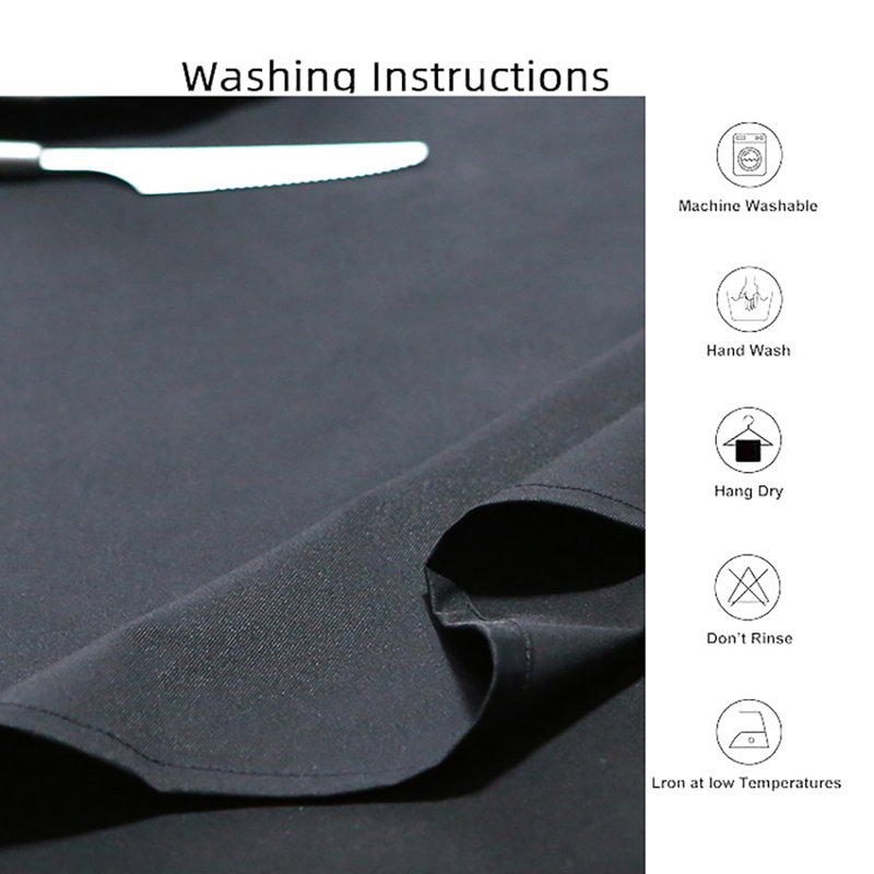 Nappe imperméable infroissable en polyester l 52 po x L 52 po pour l'intérieur et l'extérieur, L 52 po x L 52 po, Noir