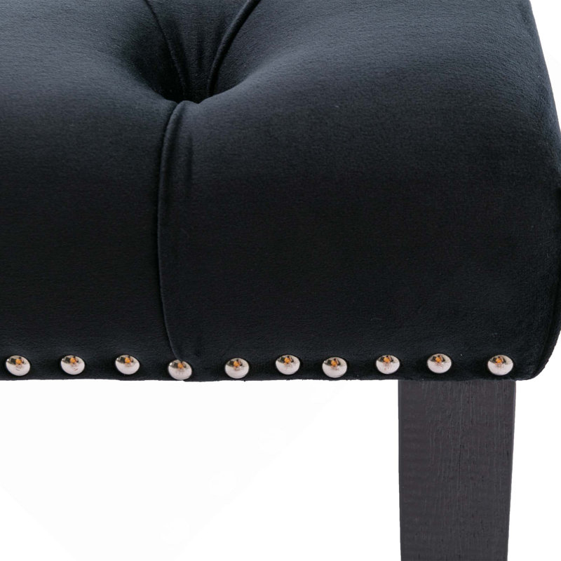 Banc de salle à manger rembourré Velvet, Noir