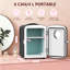 4L Skincare Mini Fridge - Cooler & Warmer, 6-Can Capacity, Round View Window + Removable Shelf, For Dorm/Bedroom-123707502