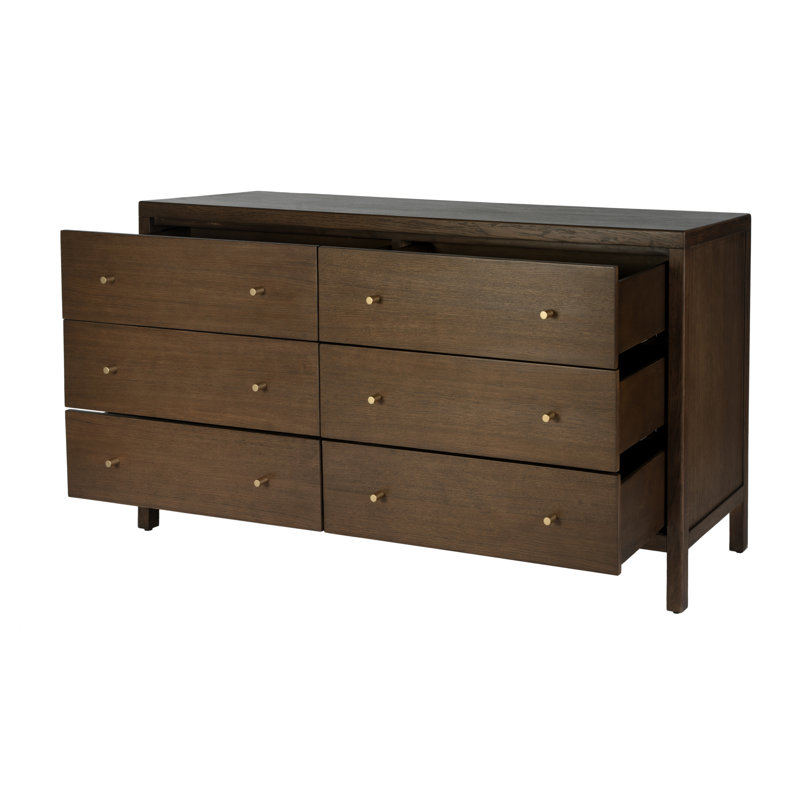 Commode 6 tiroirs Sloane, Marron foncé