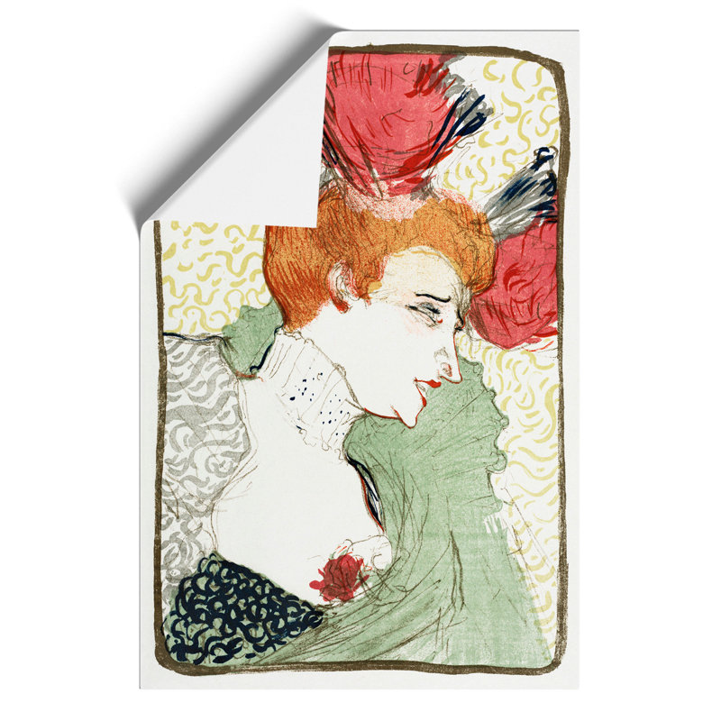 Bust Of Mademoiselle Lender by Henri De Toulouse-Lautrec - No Frame Painting, 84cm H x 59cm W x 0.1cm D