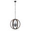 Lustre sphérique unique à 4 lumières avec détails en bois Silsden