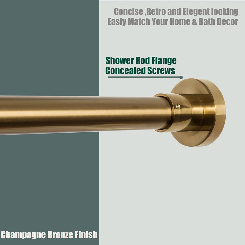 Champagne Bronze Adjustable Stainless Steel Wall Mounted Shower Rod