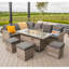 Berrywood 9 - Person Patio Dining Set Rectangular Table with Cushions Included