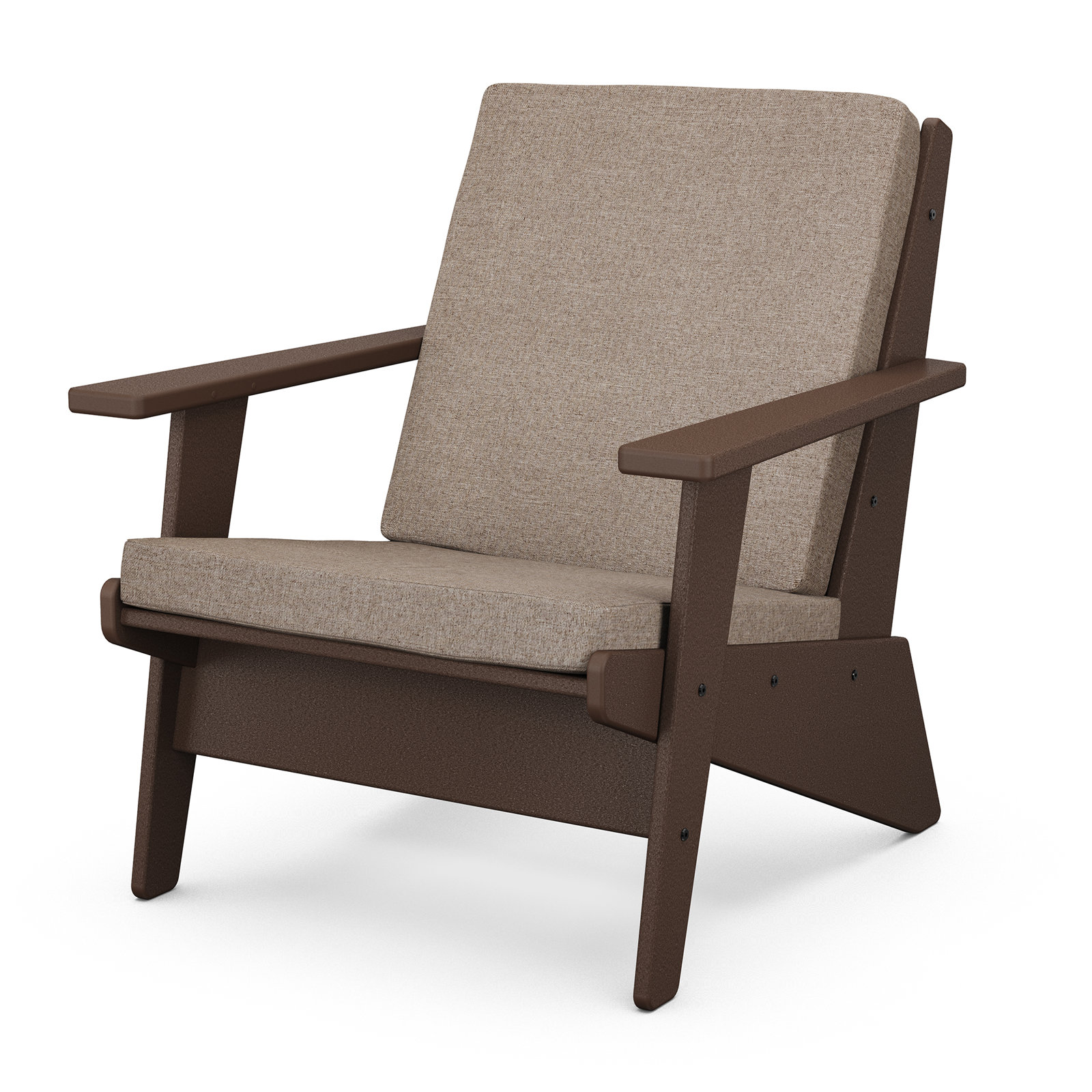 Riviera Patio Lounge Chair, Spiced Burlap, Mahogany