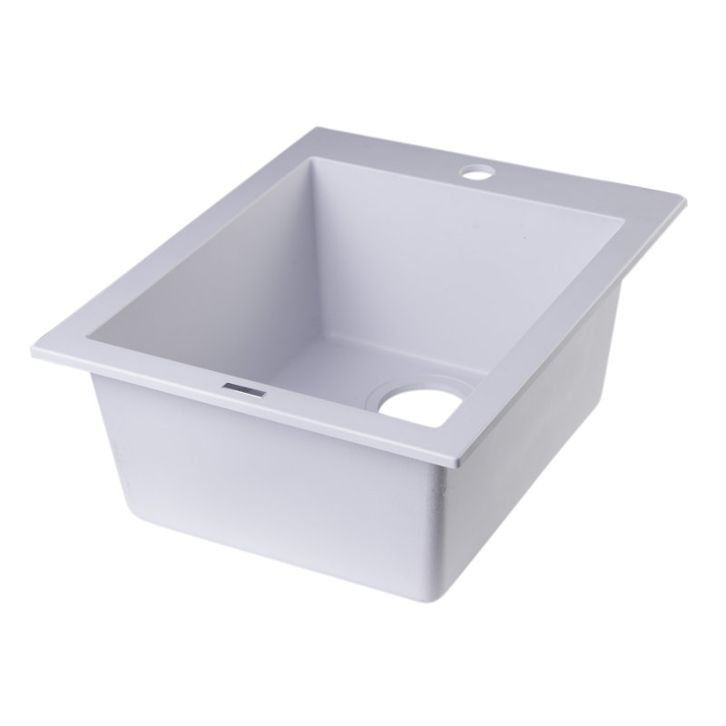 19.88'' L Single Bowl Granite Kitchen Sink, White