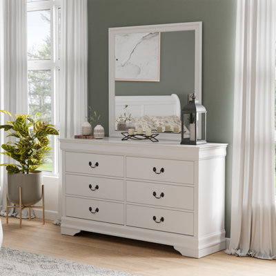 Commode double 6 tiroirs avec miroir Aberdeen