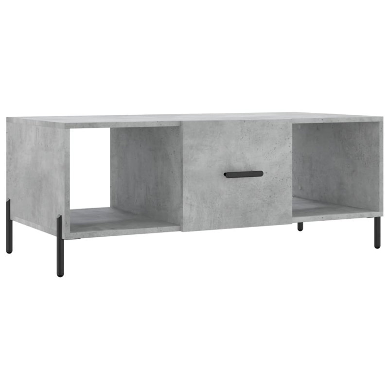 Aunterrio Four Leg Coffee Table with Storage, Concrete Grey