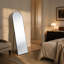 Miroir pleine longueur 64,64 x 21,21 cm avec support et cadre en alliage d'aluminium pour salon, fixation murale