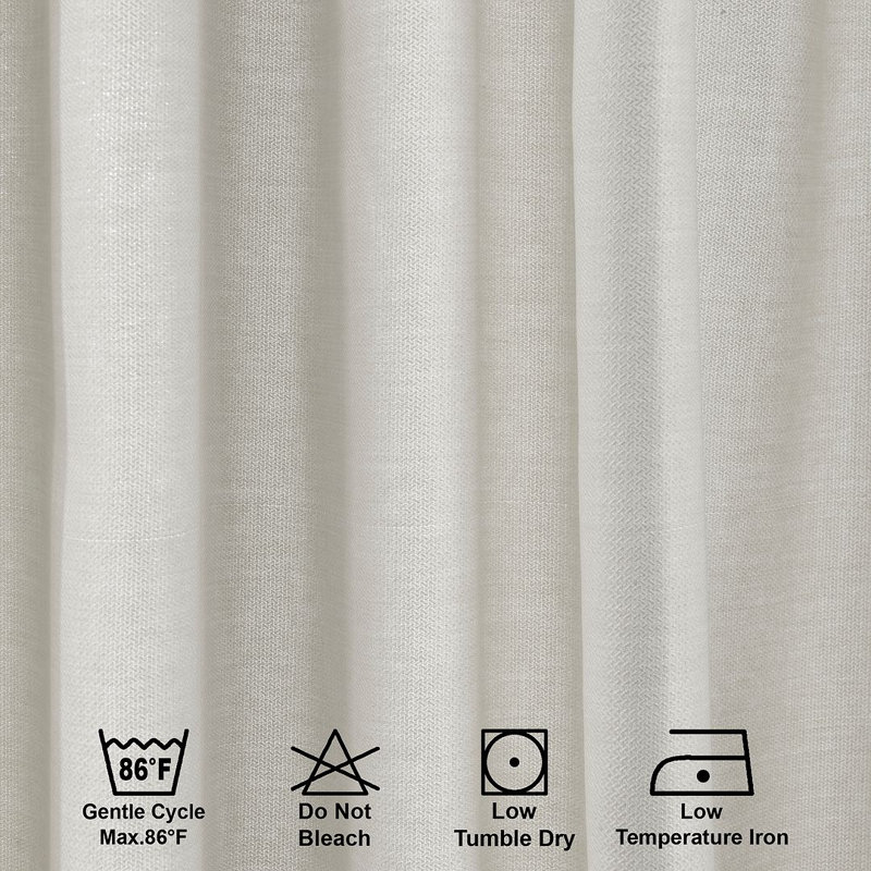 Faux Linen Solid Color Tablecloth, Ecru, 279cm W x 259cm L