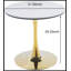 Table de salle à manger 31,5 "avec tulipes dorées et blanches style Mid-Century pour 2 à 4 personnes avec plateau rond en MDF-177113976-177113977