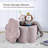 Pink Upholstered Flower Ottoman With Storage