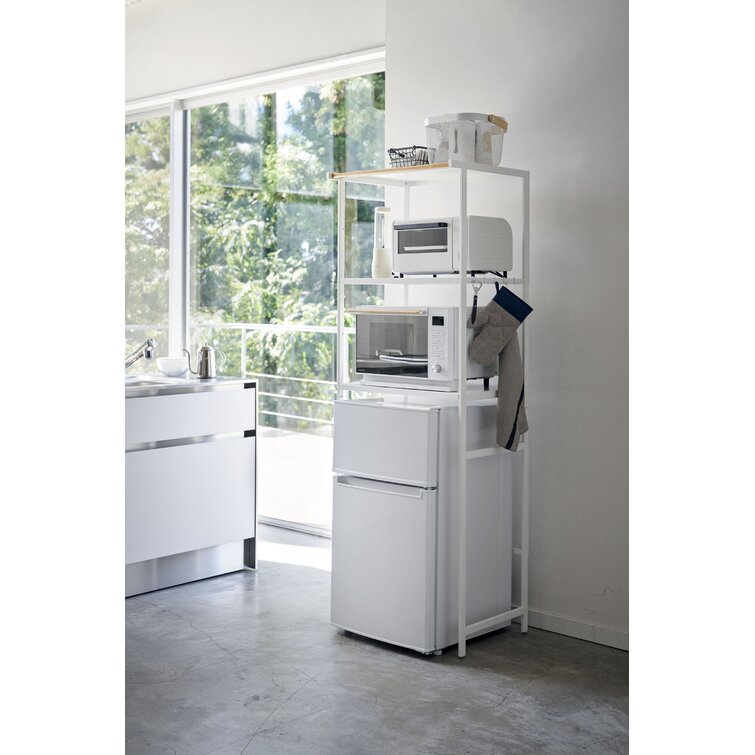  The Fridge Stand Supreme - Drawer Organization - White Frame  with Light Gray Drawers : Home & Kitchen