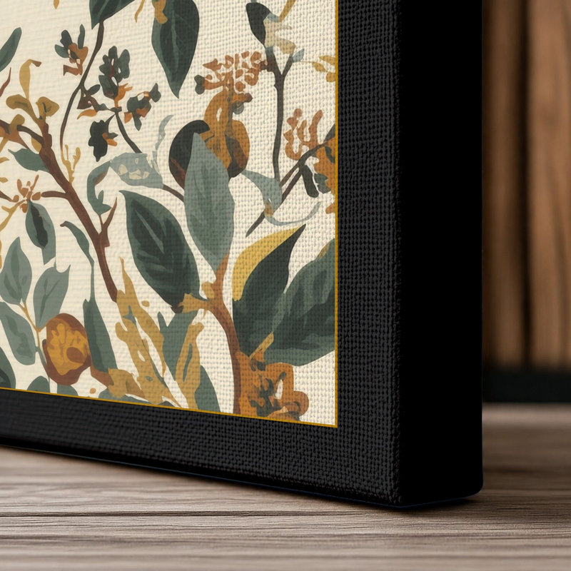 Scattered Study Botanical - Wrapped Canvas, 36x24 - 91.4 x 61.0 cm, Black Border