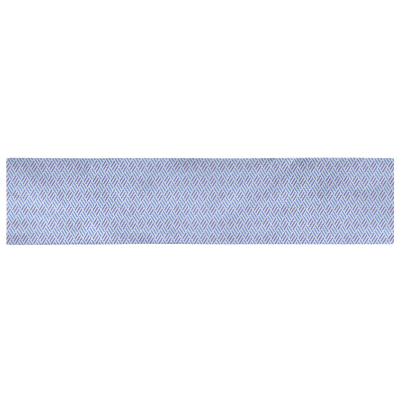Chemin de table losanges à rayures Avicia, 91,5 po x 17,5 po, Bleu / Mauve, Coton