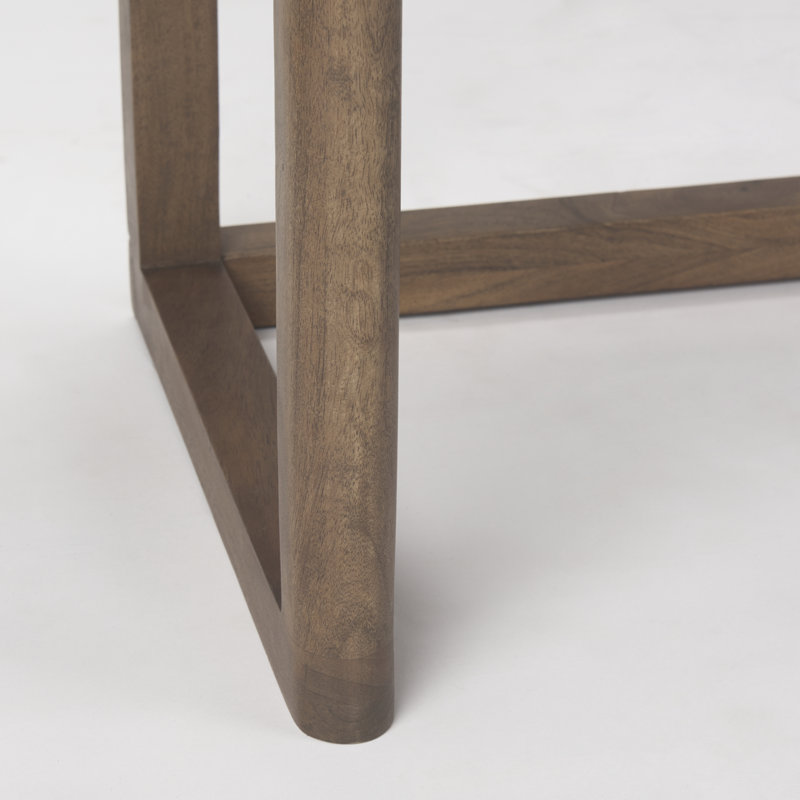 Solid Wood Writing Desk, Medium Brown