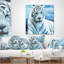 Tigre argenté avec fond d'eau - coussin imprimé animal-29891366-29891370