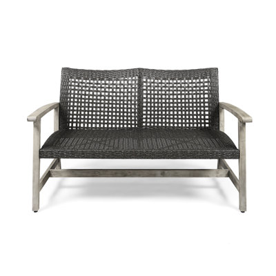 Grey For Patio, Wood Frame With Complementing Finish, Iron Accents Durability Patio And Backyard , Long-Lasting Seat, Strong Enhancements