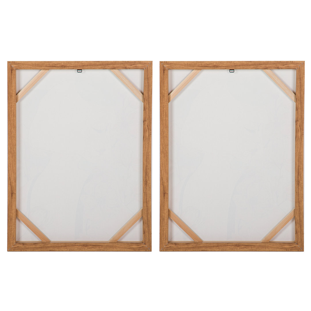 WOMEN 80% HAND PAINTED SET 2 CANVAS 60x4x80 CM - 2 Piece Floater Frame Print Set on Canvas