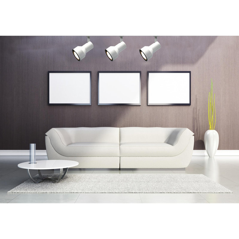 White Adjustable 3-Light Step Cylinder Track Lighting Kit