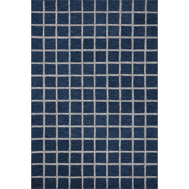 Tapis bleu marine / argent Chris Loves Julia x Loloi Polly, Tapis de couloir 2 pi 6 po x 9 pi 9 po