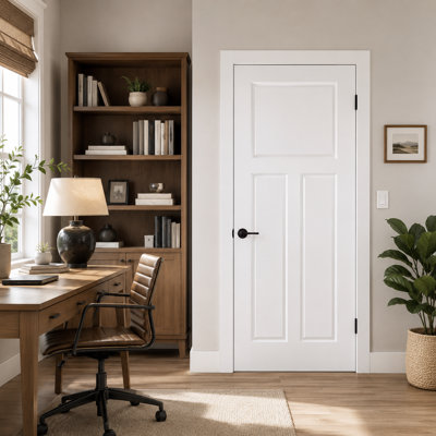 porte intérieure française pour rangement dans la chambre à coucher, salon, bureau, bureau, 30,1 po x 80,1 po 1 + 2 panneaux de panneaux de fibres à densité moyenne à peindre sans quincaillerie et cadre